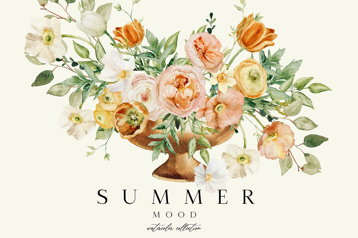 NEW! SUMMER MOOD - watercolor set, a Seasonal Illustration by Youksy (Photo 1 of 14)