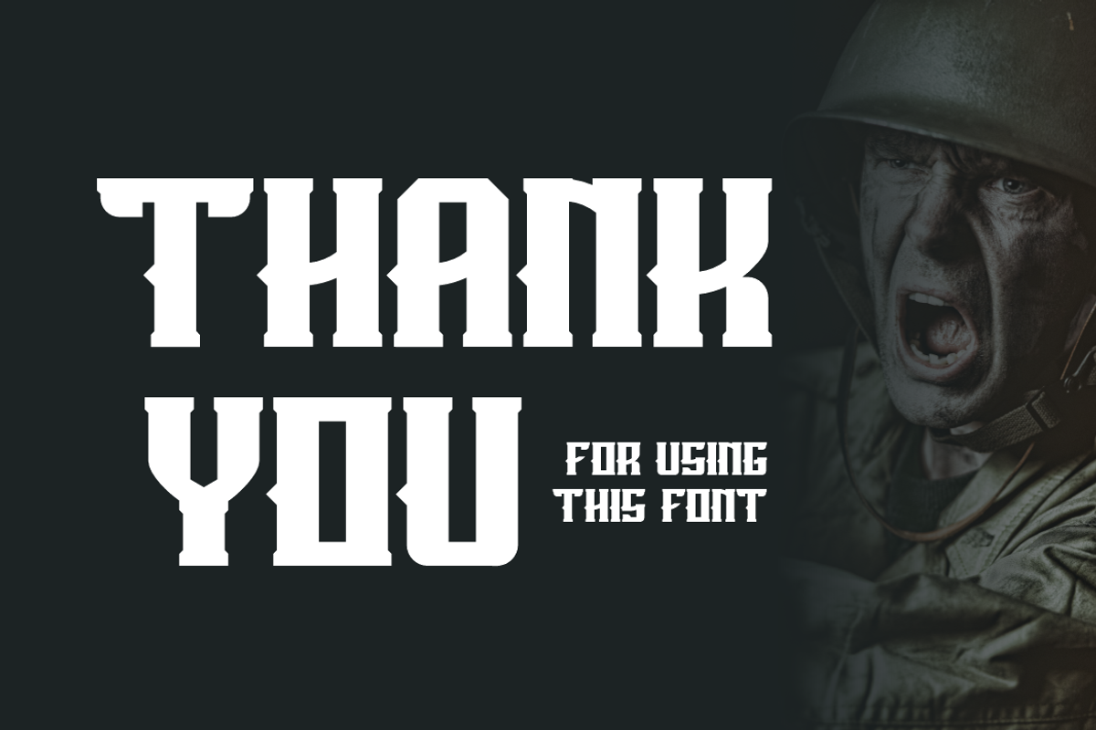 Crabby Soldier - Sport & Military Fo, a Serif Font by QR Design Studio (Photo 8 of 8)