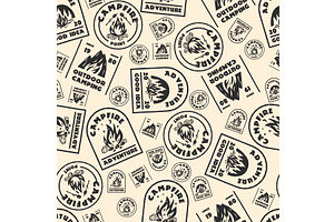 Camping stamp. Outdoor adventure, a Sport Illustration by Vectorbuum