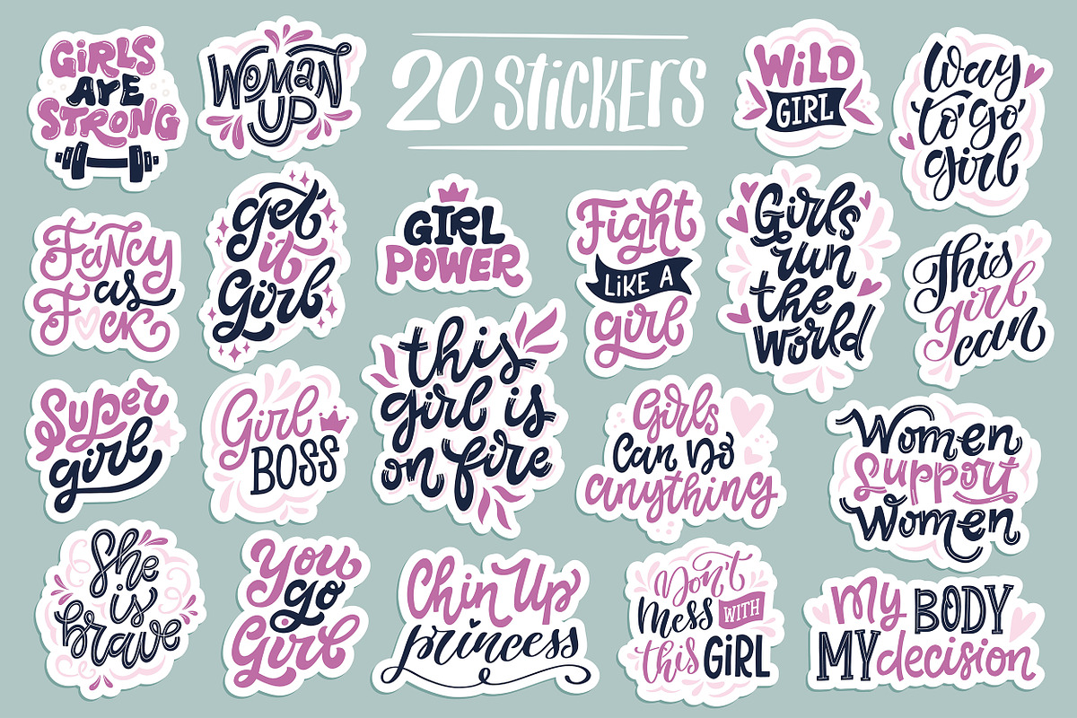 Girl Power! Set of 20 Stickers, an Illustration by Anna Krestiannykova (Photo 2 of 6)