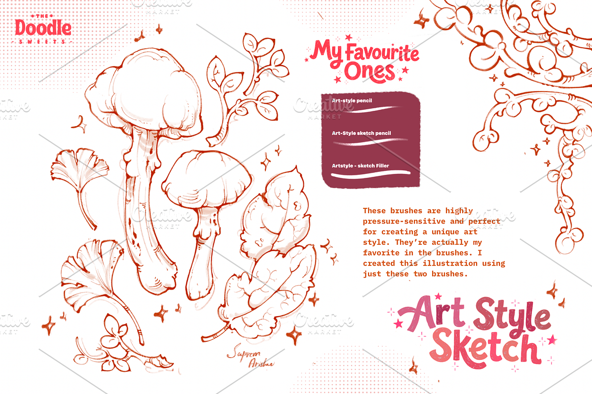 Art-Style Outline Brushes, a Brush Add-On by TheDoodleSweets (Photo 3 of 4)