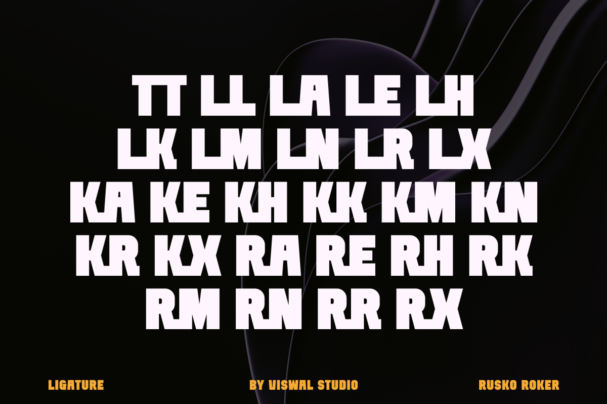 Rusko Roker - Bold Modern Font, a Sans Serif Font by Viswal Studio (Photo 3 of 6)