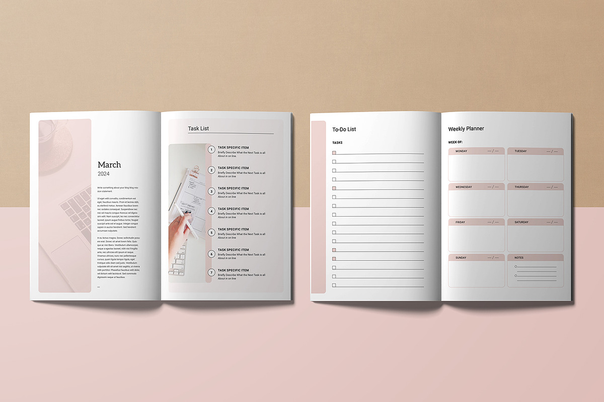 Blog Planner Worksheet | Canva, a Brochure Template by retrographix (Photo 5 of 6)