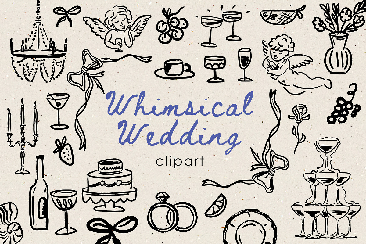 Whimsical Wedding Clipart, an Object Illustration by Teresa Art Store (Photo 1 of 11)