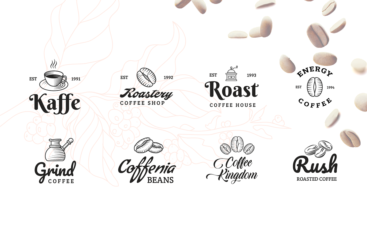Coffee Logo Builder 100+ Variations, a Branding & Logo Template by Bunichi (Photo 2 of 9)