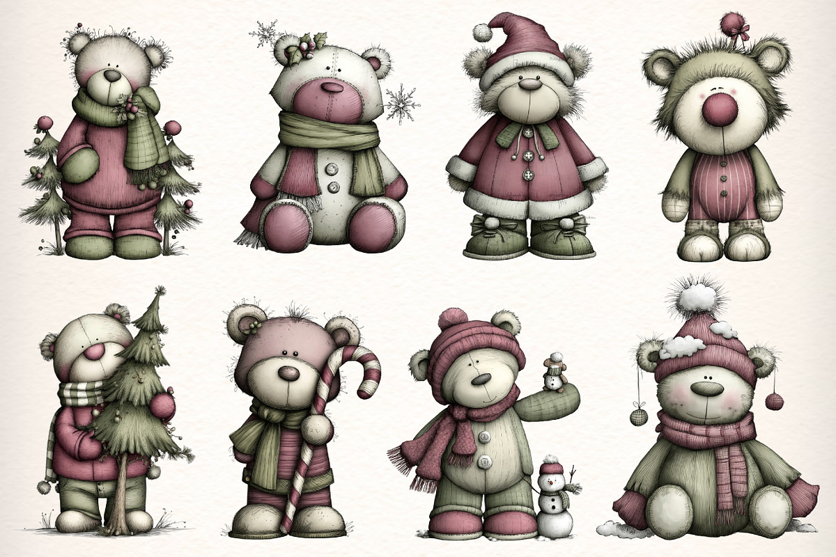 Whimsical Christmas Teddy Bear PNG, an Illustration by Dream Creation (Photo 4 of 7)