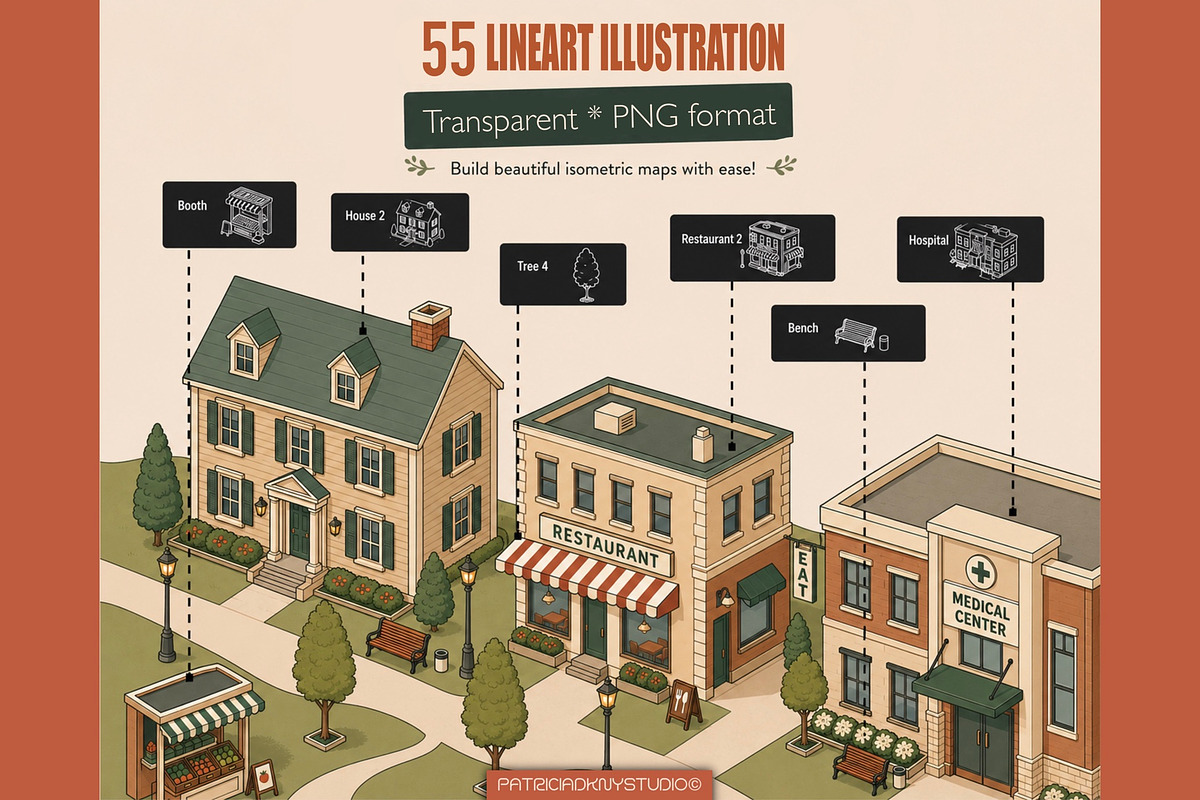 Isometric city creator illustration, an Object Illustration by PDknyStudio (Photo 3 of 9)