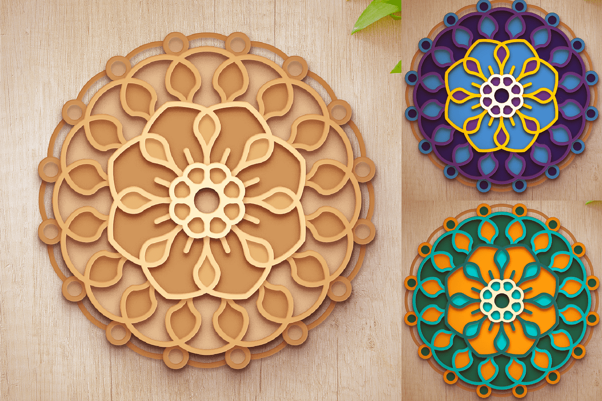 3D Orchid Flower Mandala - SVG Cut F, an Object Graphic by Arshad Ali (Photo 7 of 8)