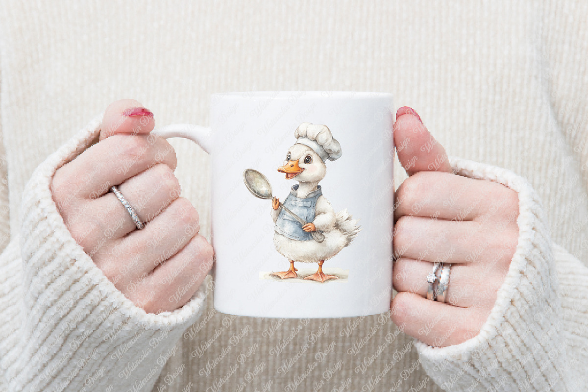 Watercolor Silly Goose Clipart, an Illustration by Watercolor design (Photo 9 of 12)