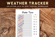 Weather Tracker | Daily Weather Log, a Print Template by Graphicsnext (Thumbnail 2 of 4)