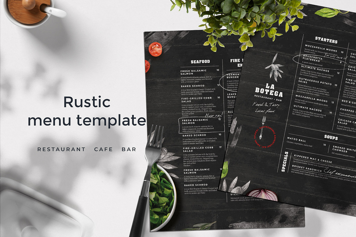 Rustic Restaurant Menu, a Flyer Template by BigWeek