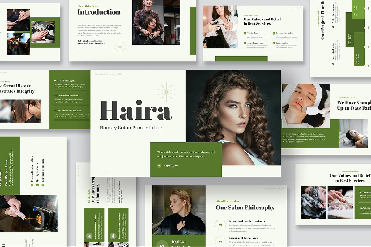 Beauty Salon Google Slides Template, a Presentation Template by Fit-tee (Photo 1 of 10)