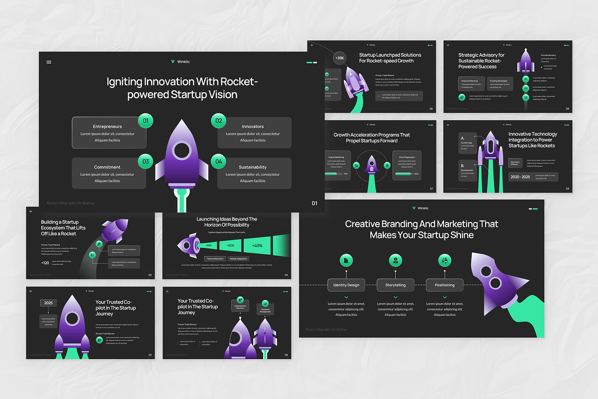 Rocket Infographic for Startup PPT preview 3