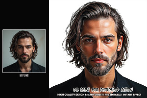 Oil Paint Photoshop actions, an Action Add-On by 3d_model_tifotizi