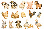 Farm Animals Clipart, an Animal Illustration by Villa 11 Estudio (Thumbnail 2 of 7)