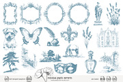 105 line art French Chateau clip art, a Seasonal Illustration by Poppy Lane Studio (Thumbnail 5 of 13)