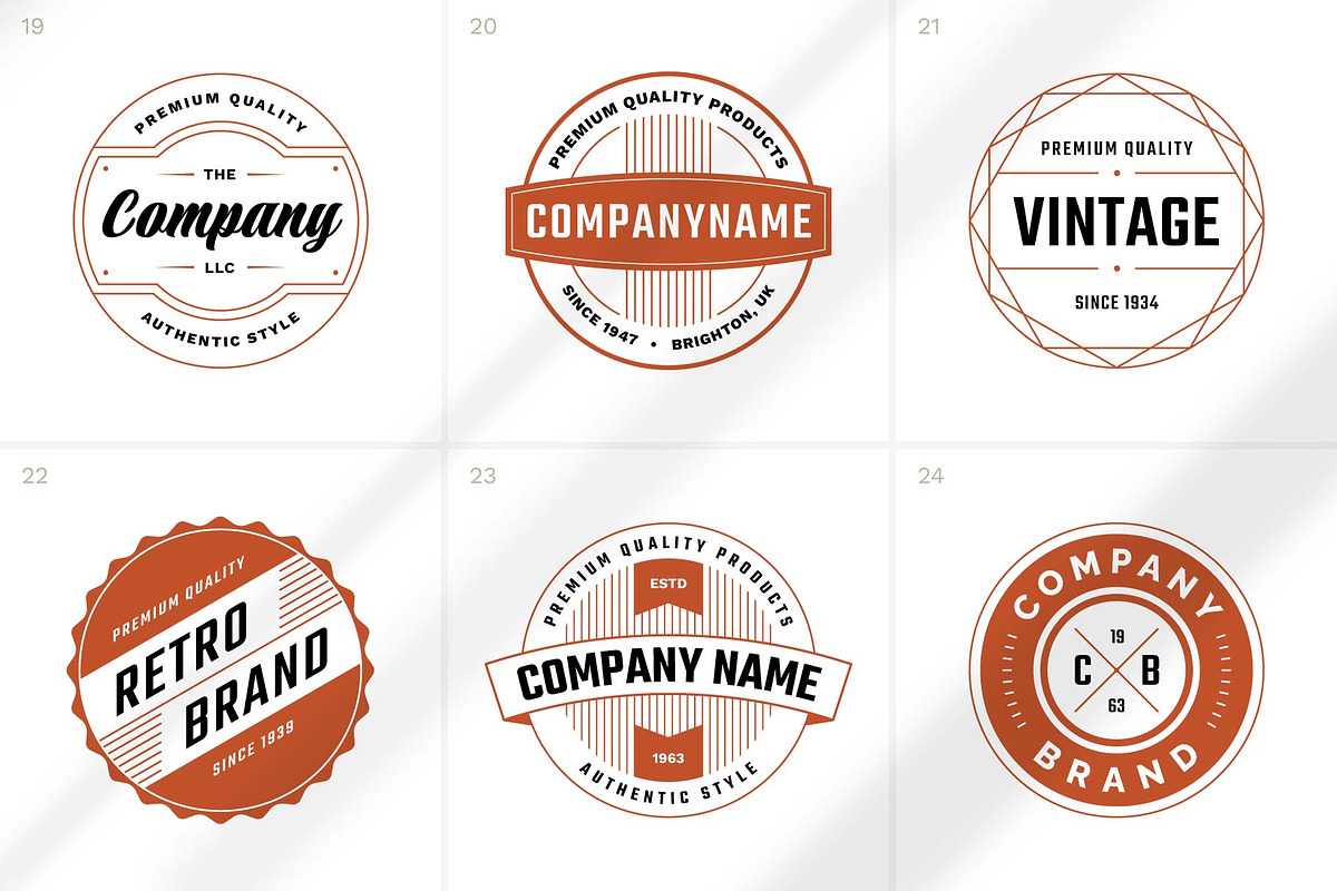 24 Vintage Round Logo Templates, a Branding & Logo Template by MaryArt (Photo 6 of 8)