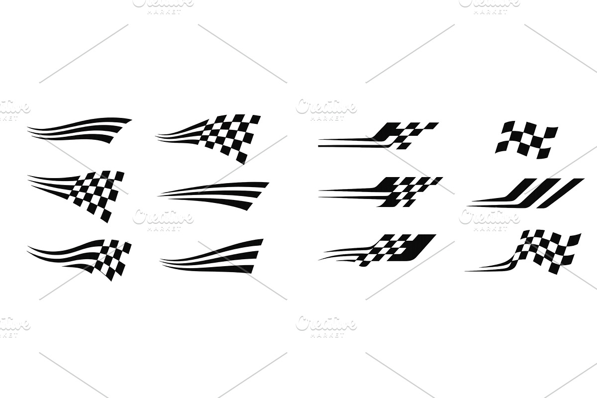 Creative designs of racing flags and, a Technology Illustration by ZinetroN