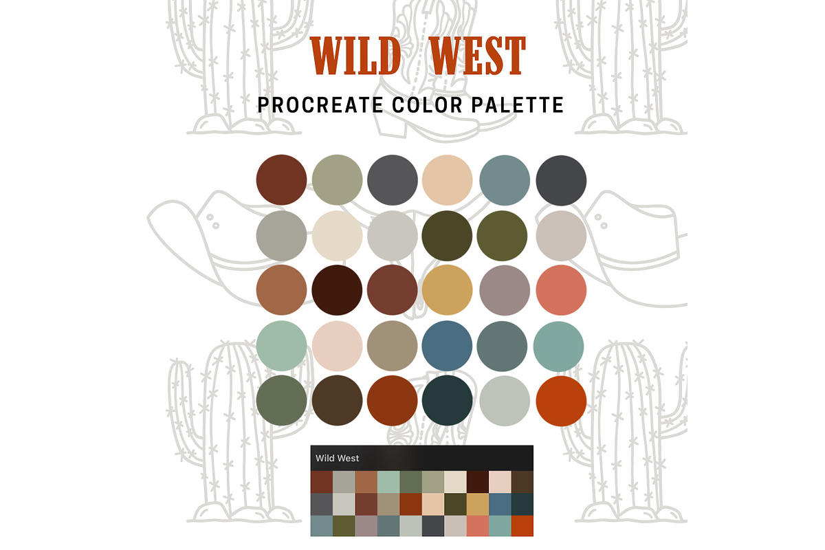 Wild West Procreate Brushes Stamps, a Brush Add-On by Brush Lab (Photo 9 of 9)