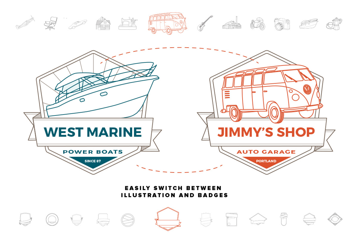 Illustrated Badge Template Pack, a Branding & Logo Template by Liviu (Photo 6 of 6)