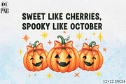 Sweet Like Cherries Spooky Like Octo, an Illustration by Libby Wishes (Thumbnail 1 of 11)