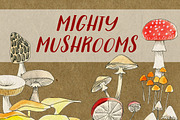 Mighty Mushrooms Watercolor Clip Art, an Illustration by MyNatureGraphics (Thumbnail 1 of 3)