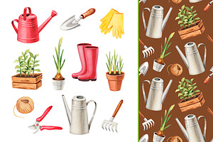 Illustrations of garden tools