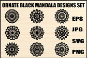 Black Ornate Mandala Designs, an Object Graphic by Designer_Momina (Thumbnail 1 of 10)