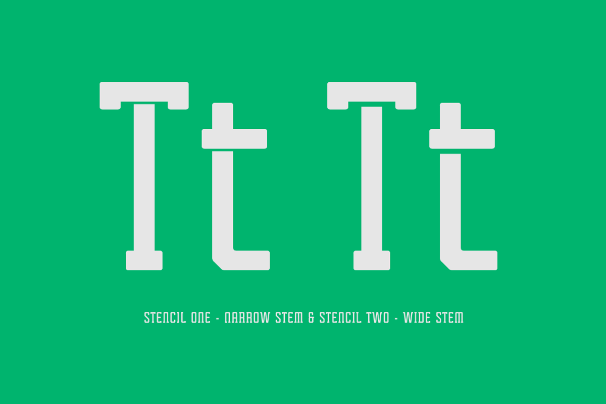 Tecnica Slab Stencil Font Family preview 2