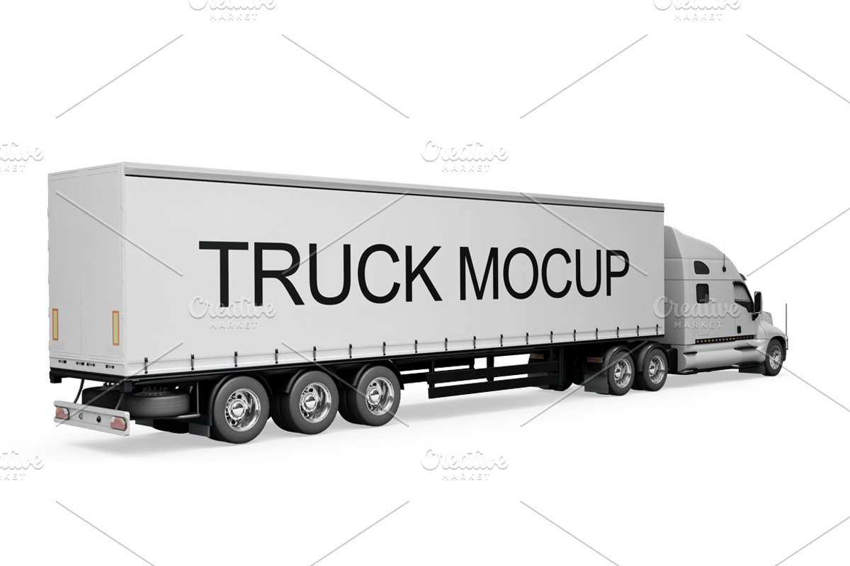 Cargo Truck Mockup, a Cups & Container Mockup by PixelMockup