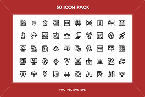 Design thinking icons, an Outline Icon by Wencory