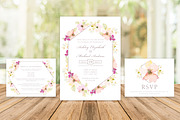 Pink & Green Floral Wedding Invite, an Invitation Template by BF Studios (Thumbnail 1 of 5)