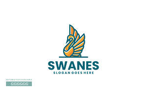 Swanes Simple Mascot Logo, a Branding & Logo Template by ivan_artnivora