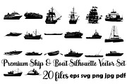 Premium Ship Boat Silhouette Vector, an Animal Illustration by Designer_Momina (Thumbnail 1 of 21)