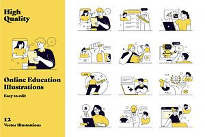 Illustrations of online education, an Education Illustration by Creative Graphics