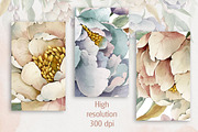 Watercolor flowers bloom set, a Decorative Illustration by AP Studio (Thumbnail 12 of 18)