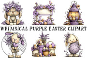 Whimsical Purple Easter Clipart, an Illustration by OK Design (Thumbnail 2 of 6)
