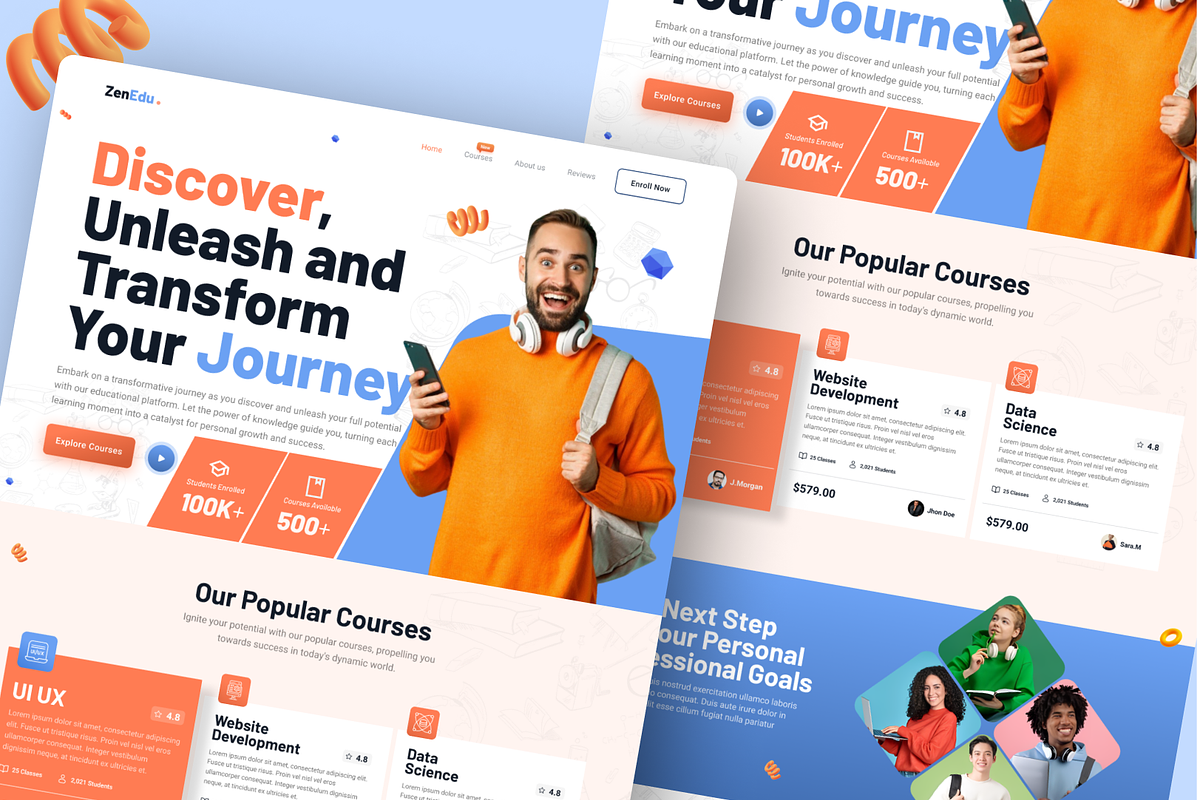 Online Learning Landing Page UI, an UI Kit Template by nwdigitalstore (Photo 3 of 4)