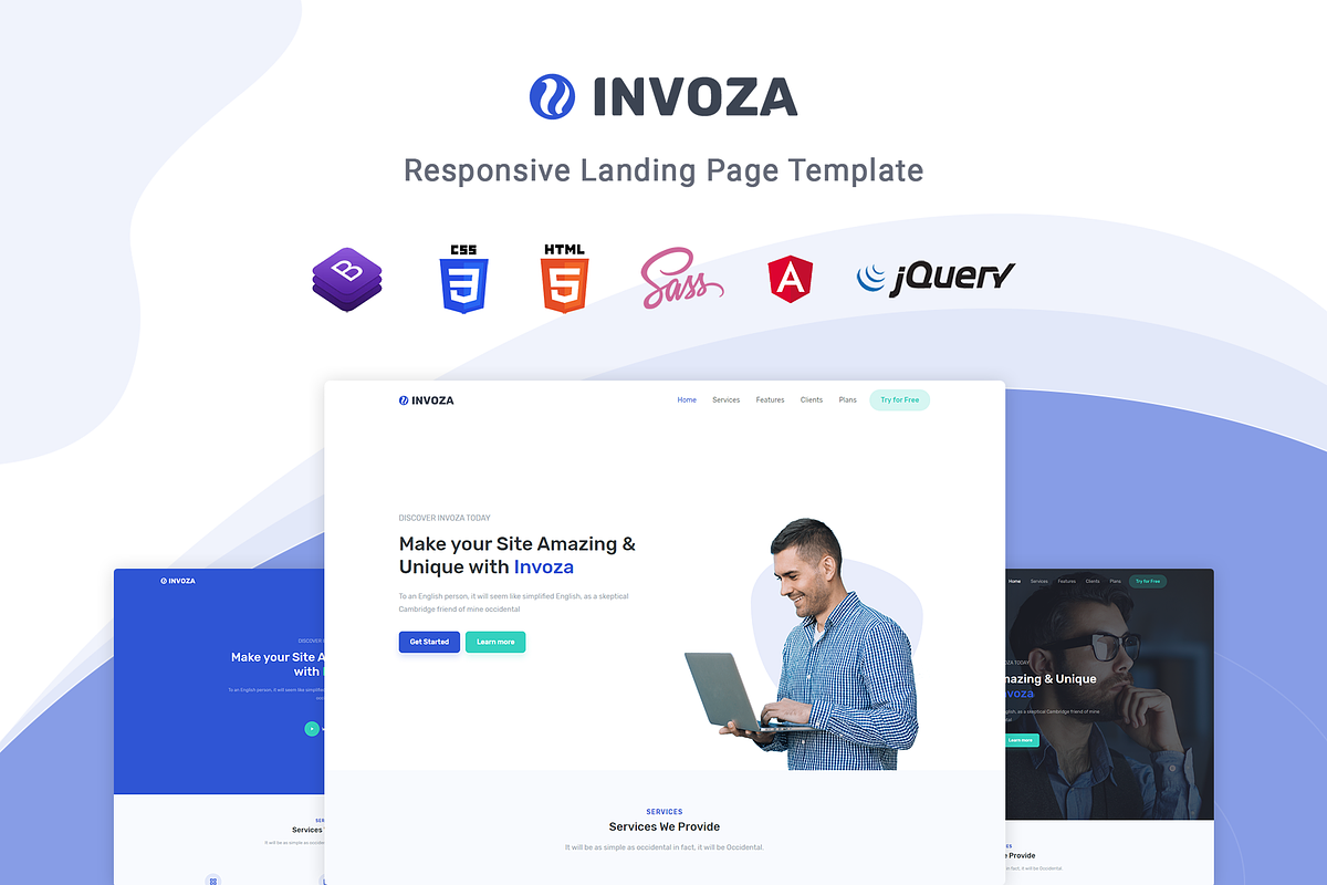 Invoza - Angular 10 Landing Page Tem, a Bootstrap Template by Pichforest Studio