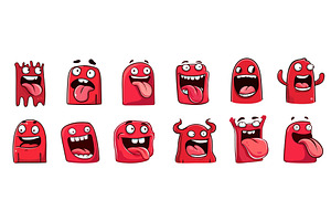Plasticine red character set. Funny, an Animal Illustration by Stock-Smart-Start