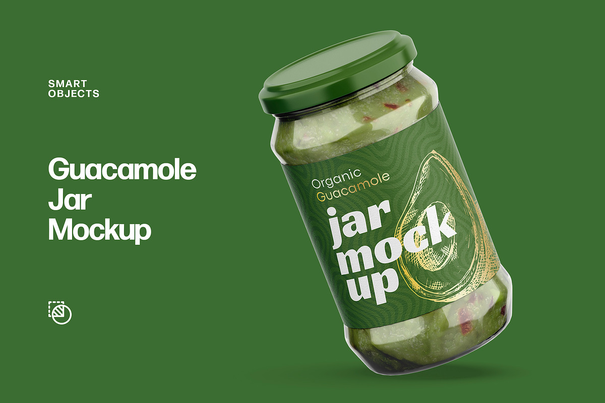Guacamole Jar Mockup, a Packaging Mockup by Dev.Rawat21 (Photo 1 of 4)