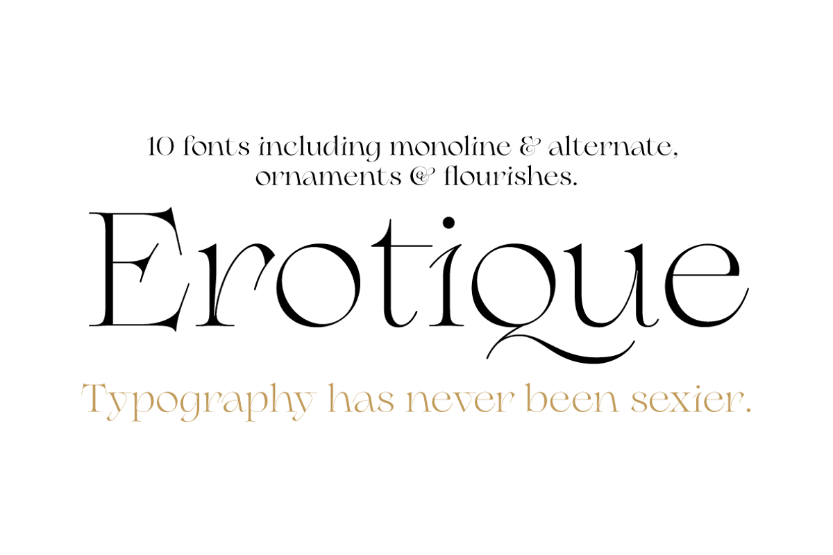 Erotique - 10 fonts, a Serif Font by Zetafonts (Photo 1 of 14)