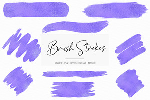 Violet Brush Strokes Clipart