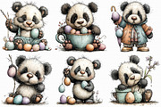 Whimsical Easter Panda Clipart, an Illustration by Libby Wishes (Thumbnail 2 of 7)