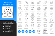 Feedback minimalist outline icon set, an Outline Icon by Icons (Thumbnail 2 of 3)