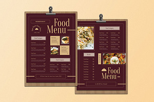 Maroon Luxury Elegant Food Menu, a Flyer Template by Aiyari Graphic