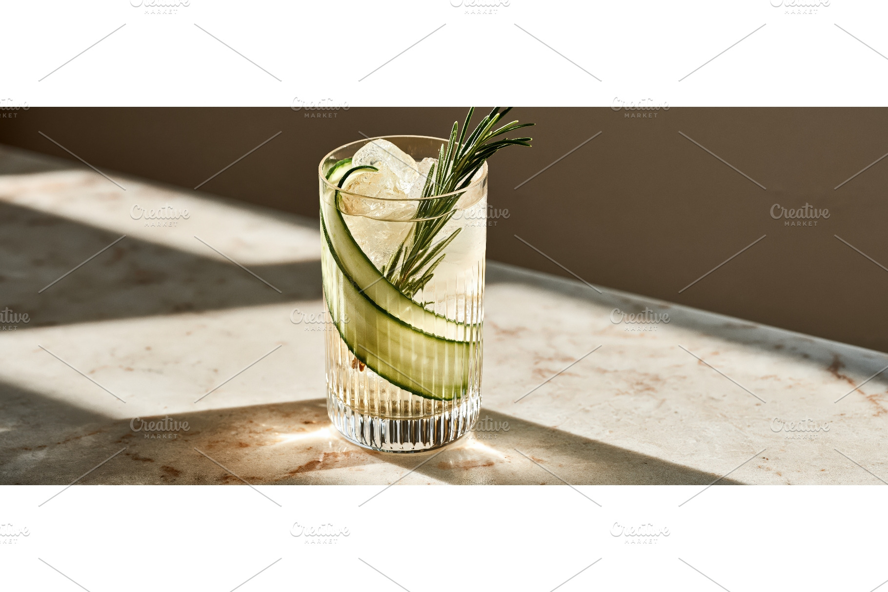 Elegant Cucumber Rosemary Gin Tonic, a Food & Drink Photo by piter.goskov