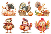 Autumn Cute Turkey Clipart, an Illustration by CitraGraphics (Thumbnail 4 of 6)