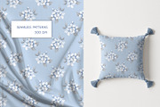 Blue Floral Patterns & Wreath Set, a Decorative Illustration by Gribanessa (Thumbnail 3 of 4)