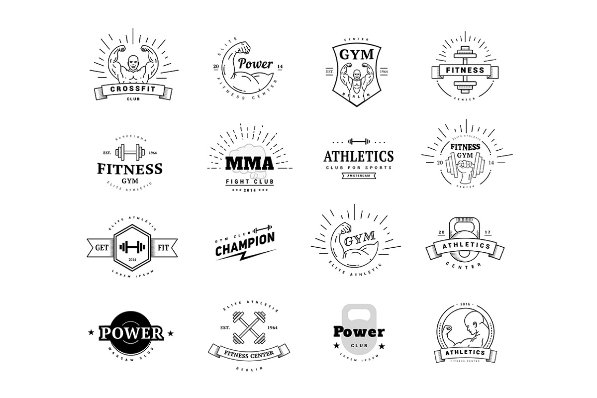 16 Vintage Sport Logos. Emblems Set., a Branding & Logo Template by Fay_Francevna (Photo 4 of 4)